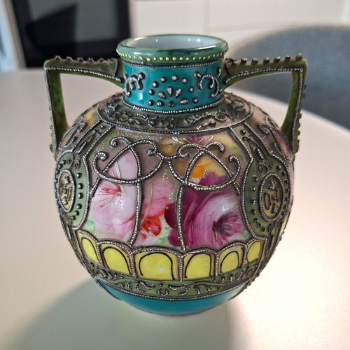 Keramikvase mehrfarbig - 2x,