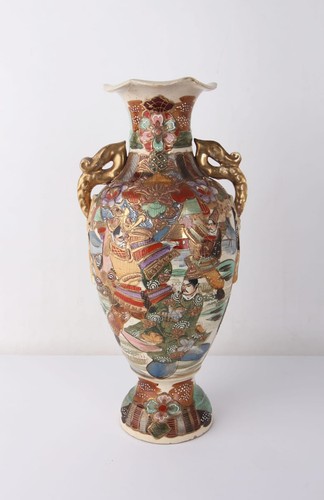 Große alte satsuma vase mit - große, satsuma-vase
