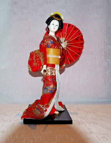 Geisha mit schirm figur - geisha,