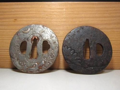 Japanisches eisen tsuba paar - tsuba,